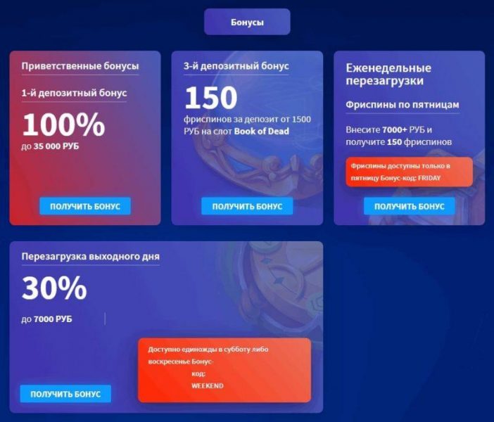 Бонусы Wildblaster casino